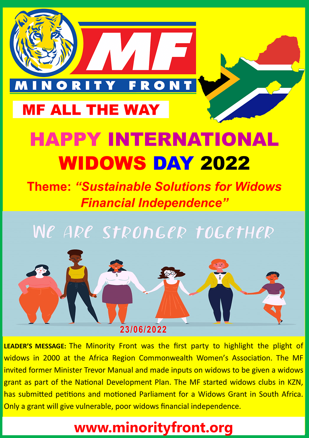MF Wishes All a Happy Widows Day